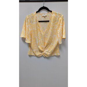 Loft Outlet Yellow/White Floral Cropped Blouse